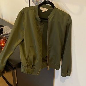 Michael Koors green bomber jacket